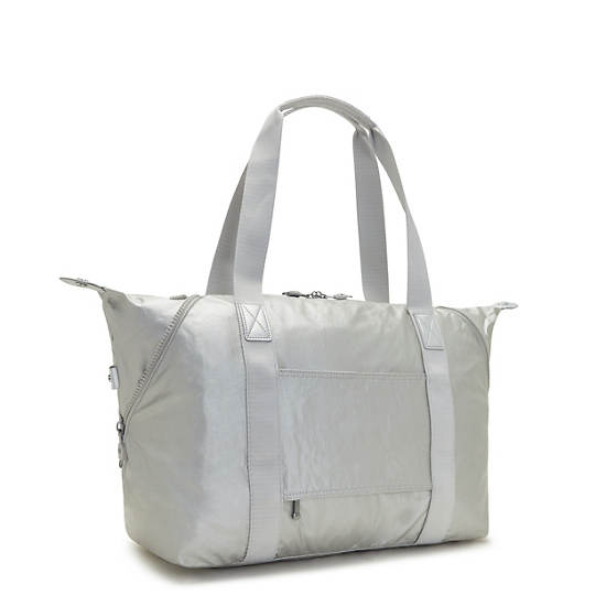 Kipling Art Medium Metallic Tote Tassen Zilver | BE 1456BE